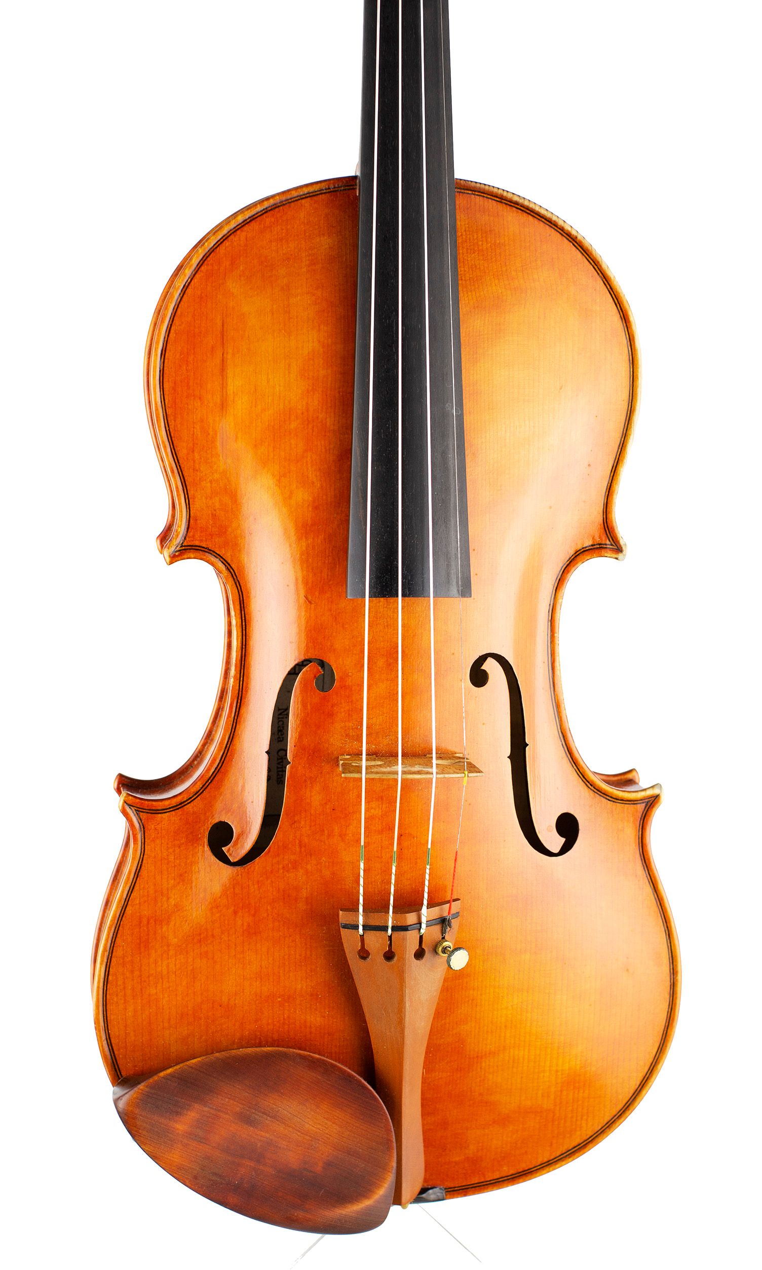 Violin by Pierre Gaggini, Nice, 1982 — angled view, 10°