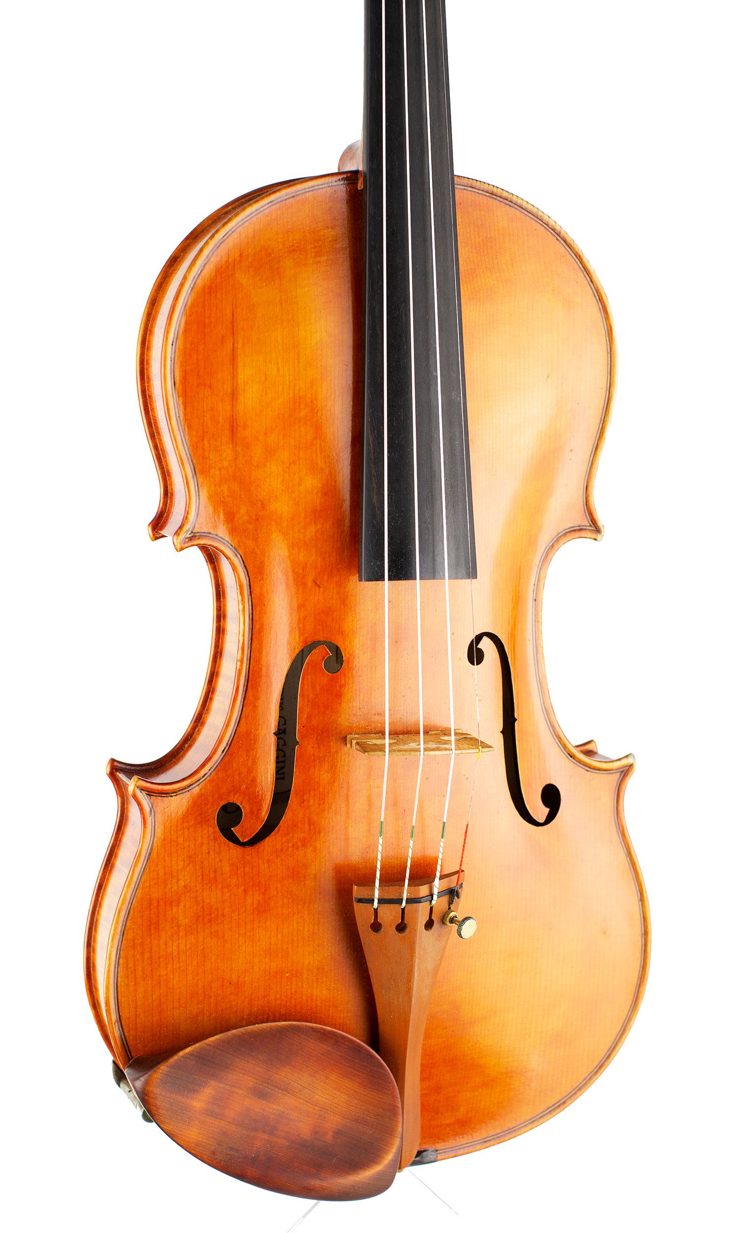 Violin by Pierre Gaggini, Nice, 1982 — angled view, 20°