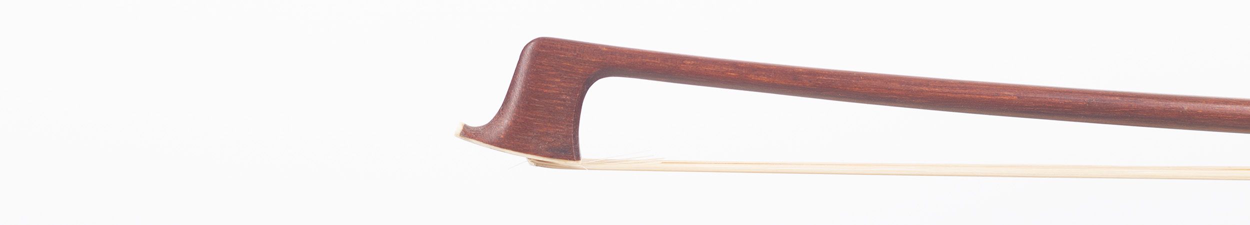 A nickel-mounted violin bow by Hermann Fiedler, Dresden — head