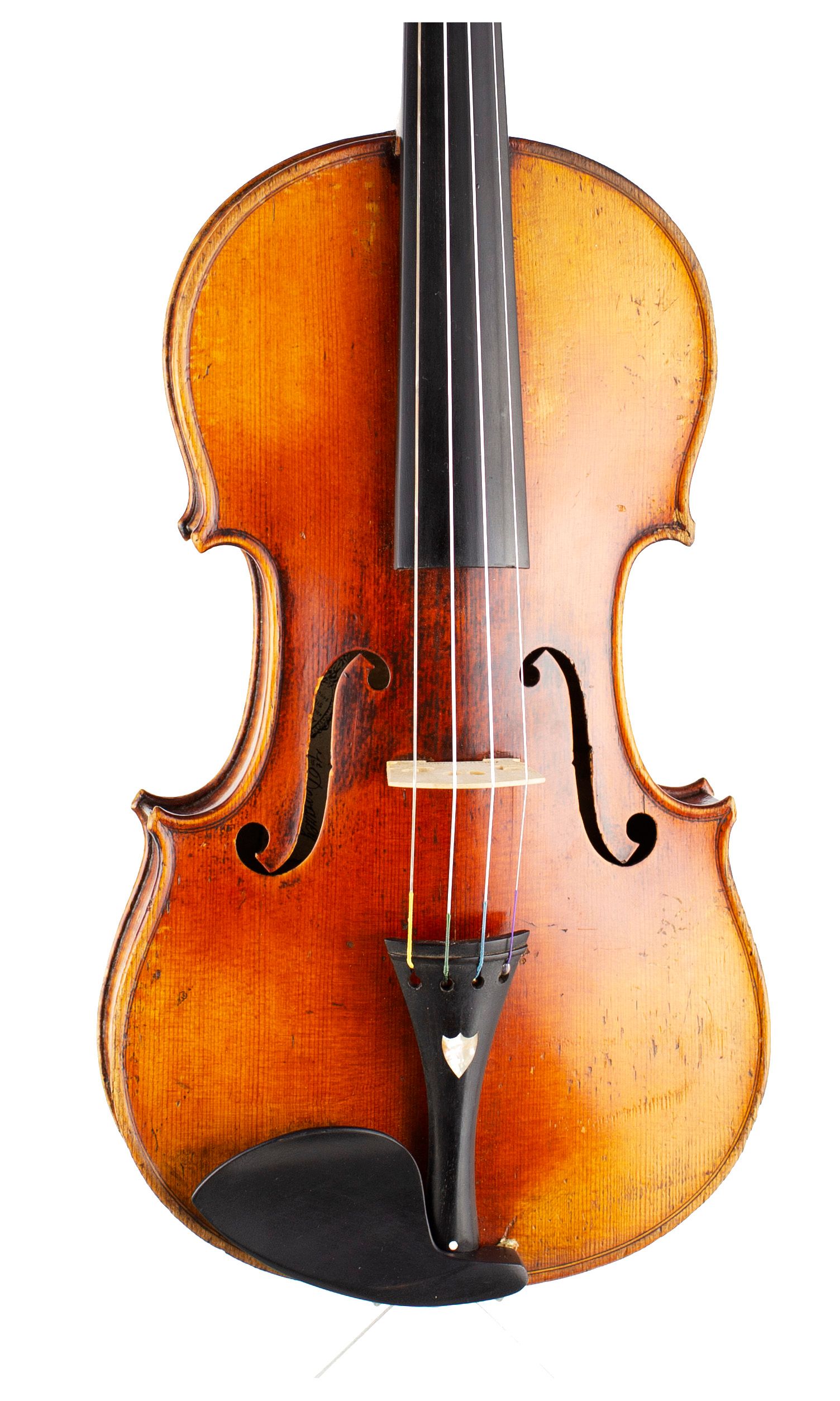 A violin by Joseph Philippe Grandjon, Mirecourt, circa 1860 — angled view, 10°
