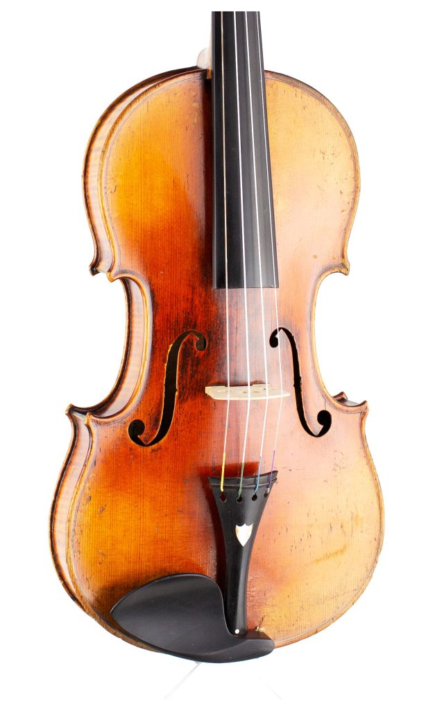 A violin by Joseph Philippe Grandjon, Mirecourt, circa 1860 — angled view, 20°