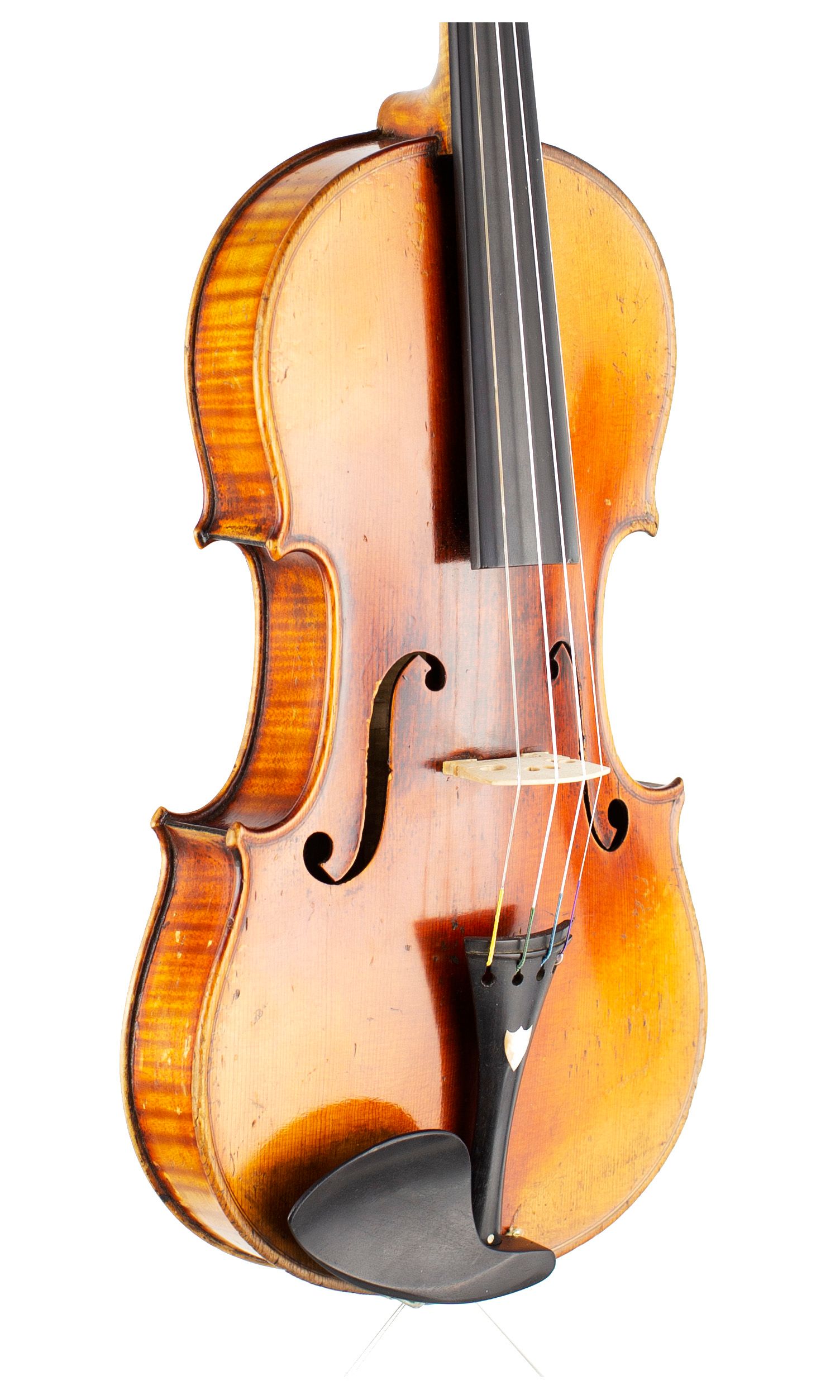 A violin by Joseph Philippe Grandjon, Mirecourt, circa 1860 — angled view, 40°