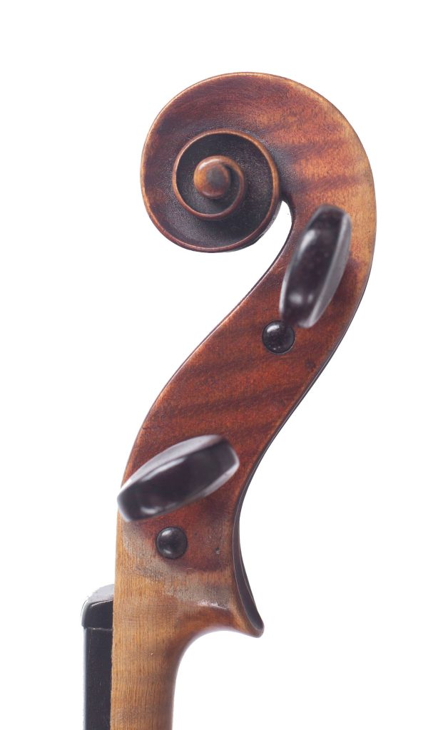 Violin by Job Ardern, Wilmslow, circa 1870 — scroll