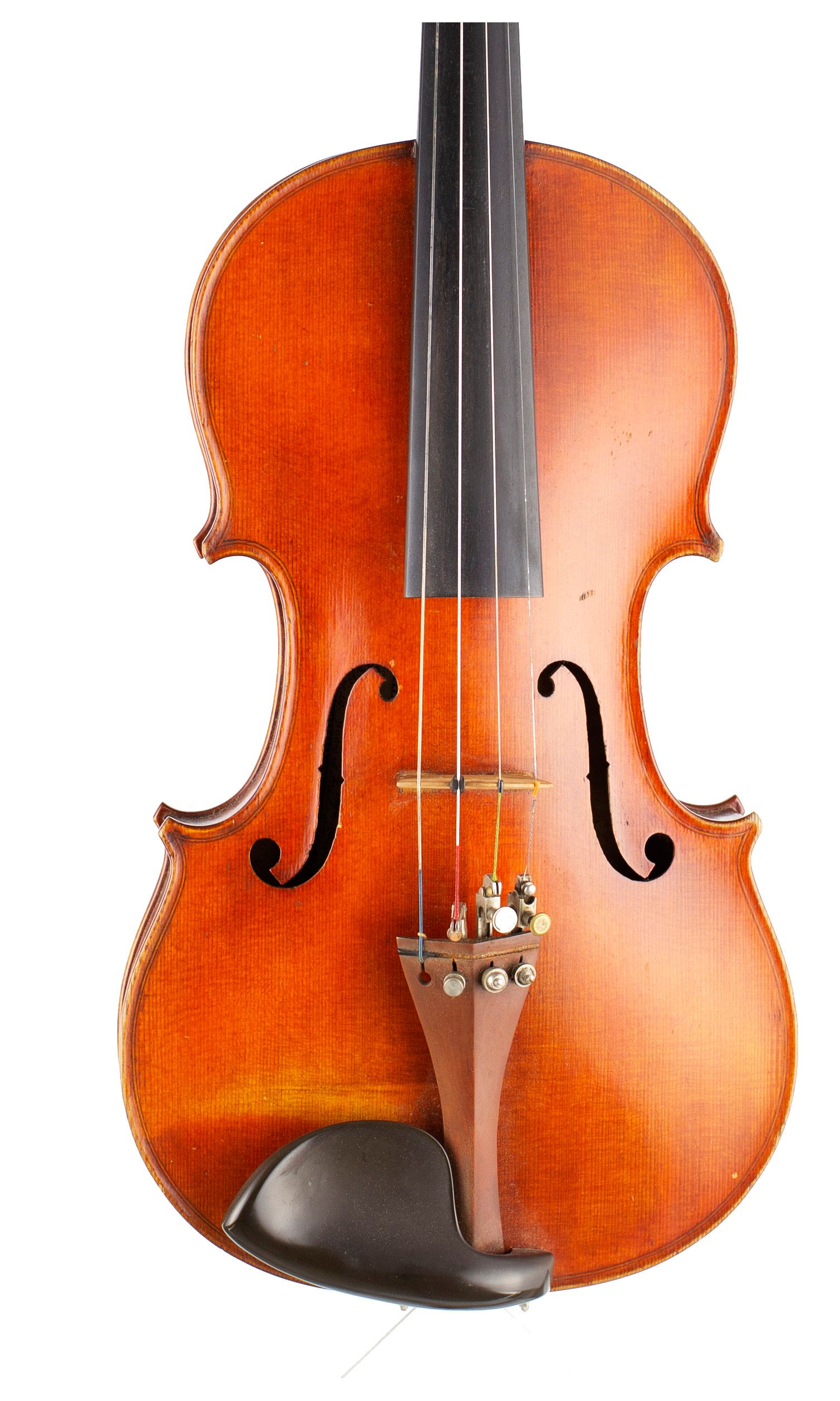 Violin by Georges Adolphe Chanot, Manchester, 1890 — angled view, 10°