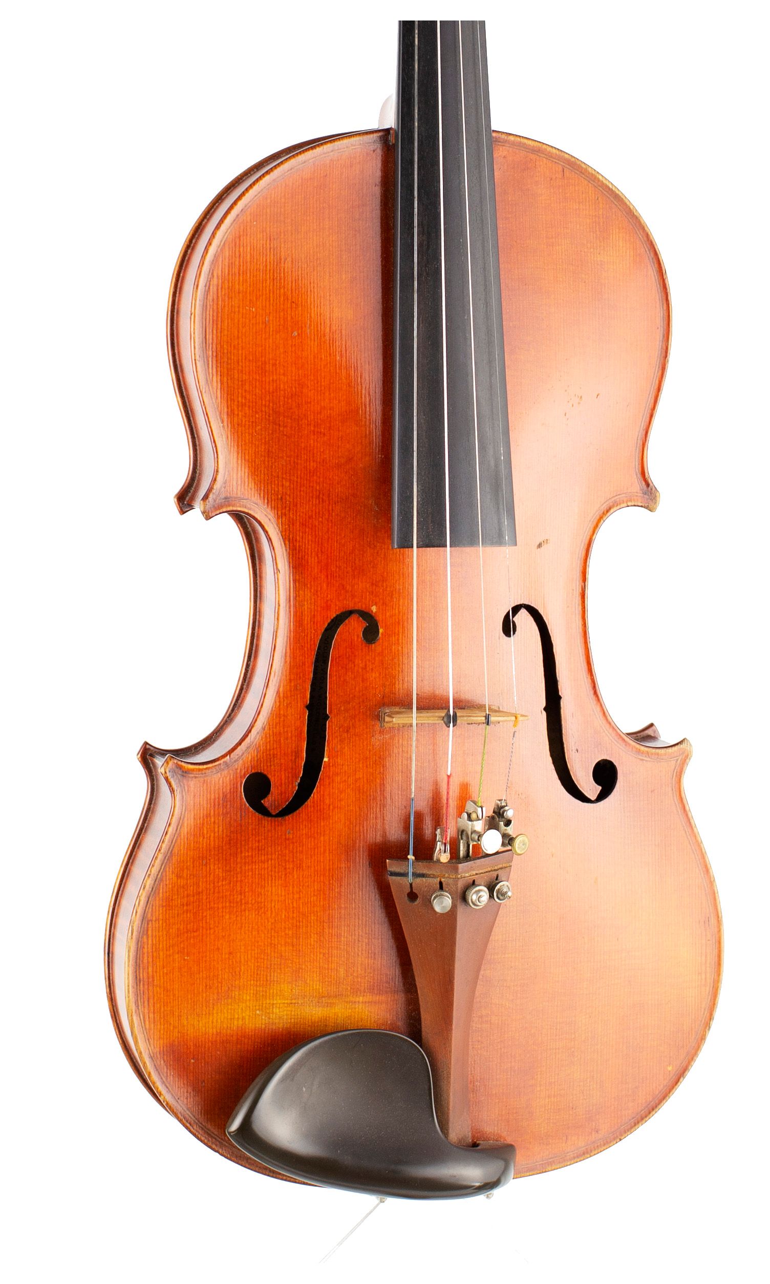 Violin by Georges Adolphe Chanot, Manchester, 1890 — angled view, 20°