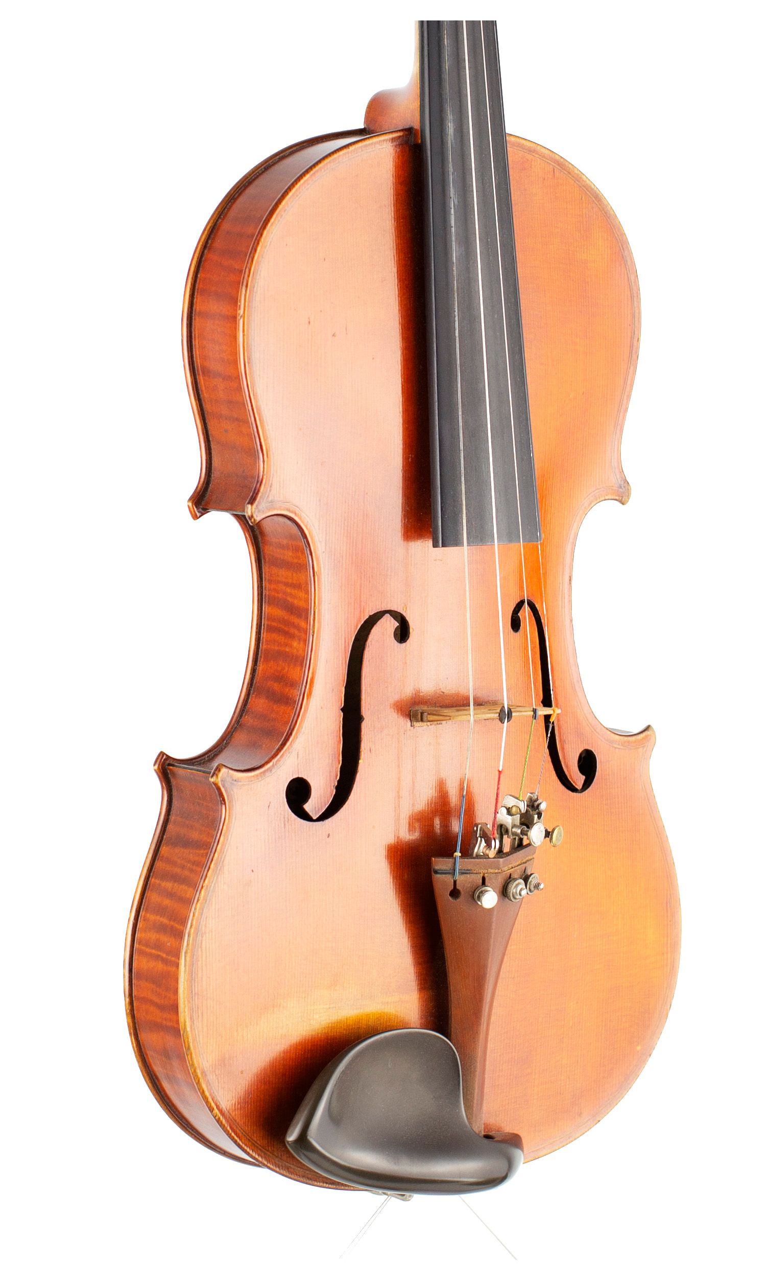 Violin by Georges Adolphe Chanot, Manchester, 1890 — angled view, 40°