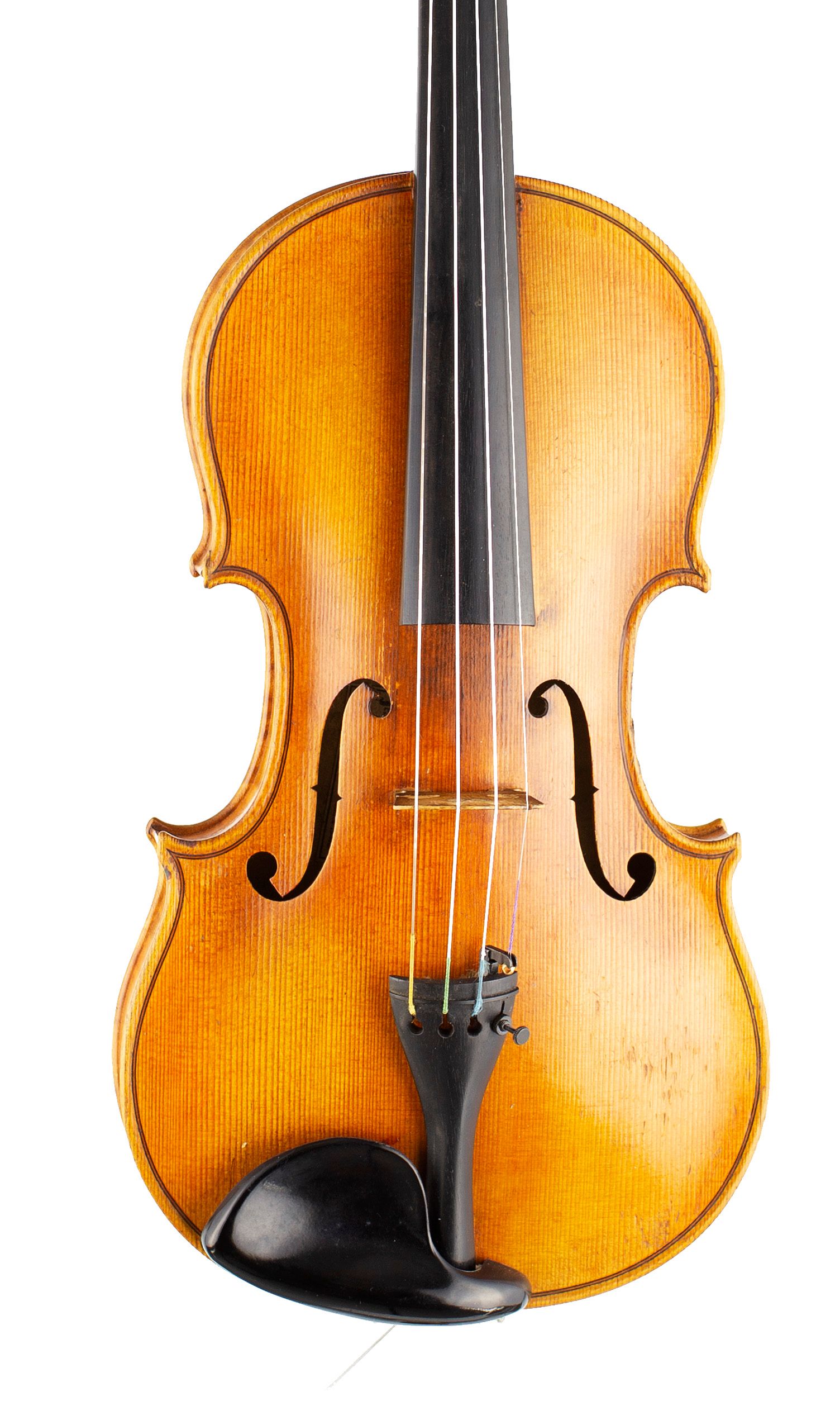 Violin by Jean Striebig, Mirecourt, 1948 — angled view, 10°