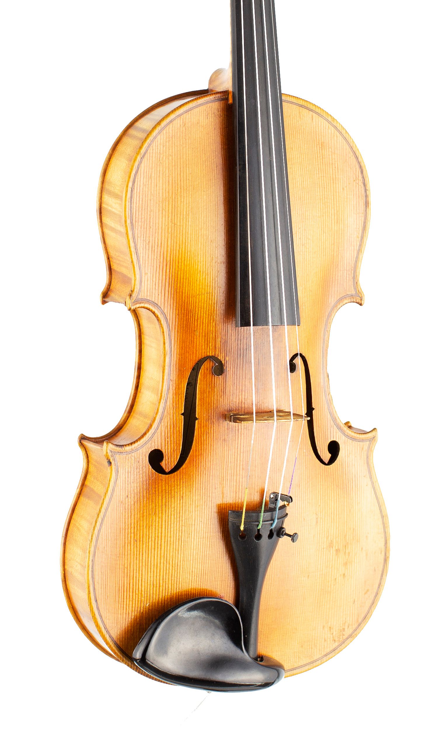 Violin by Jean Striebig, Mirecourt, 1948 — angled view, 30°
