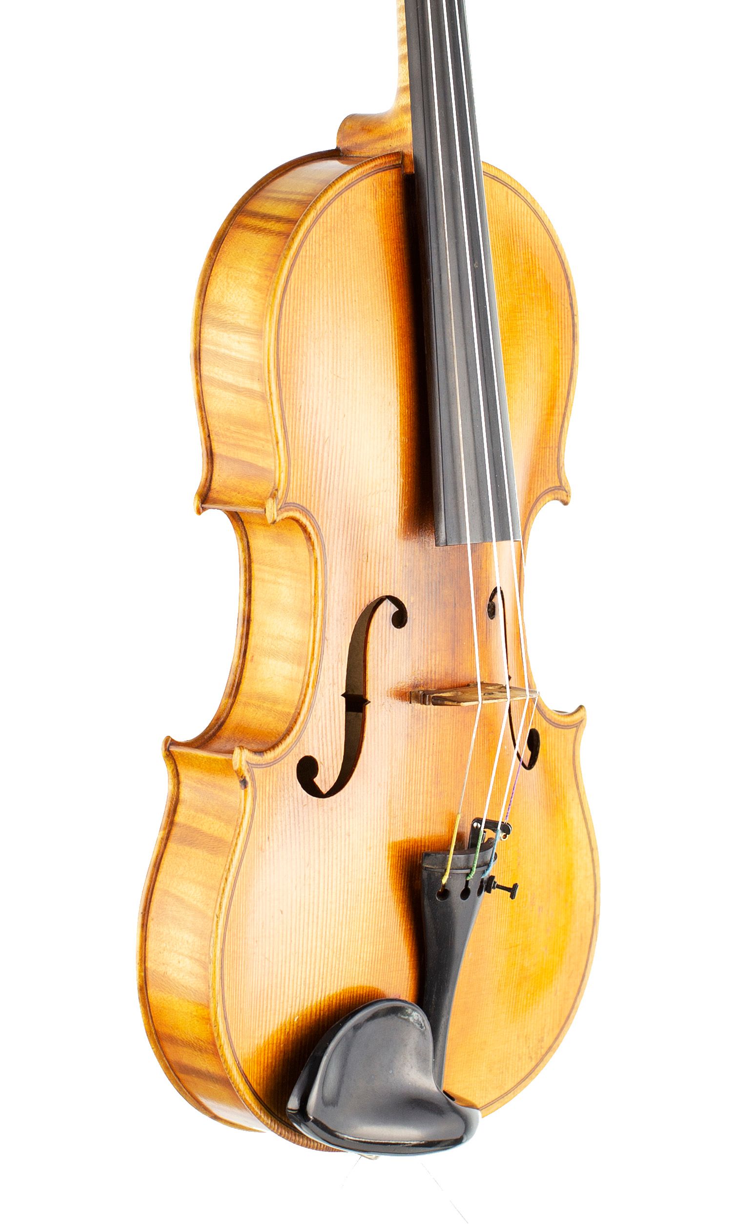 Violin by Jean Striebig, Mirecourt, 1948 — angled view, 50°
