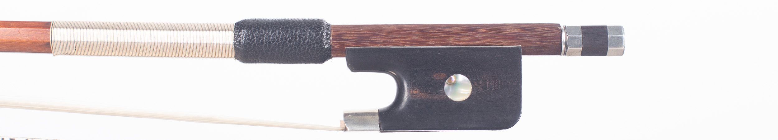 A silver-mounted cello bow by Georges Barjonnet, France, circa 1955 — frog