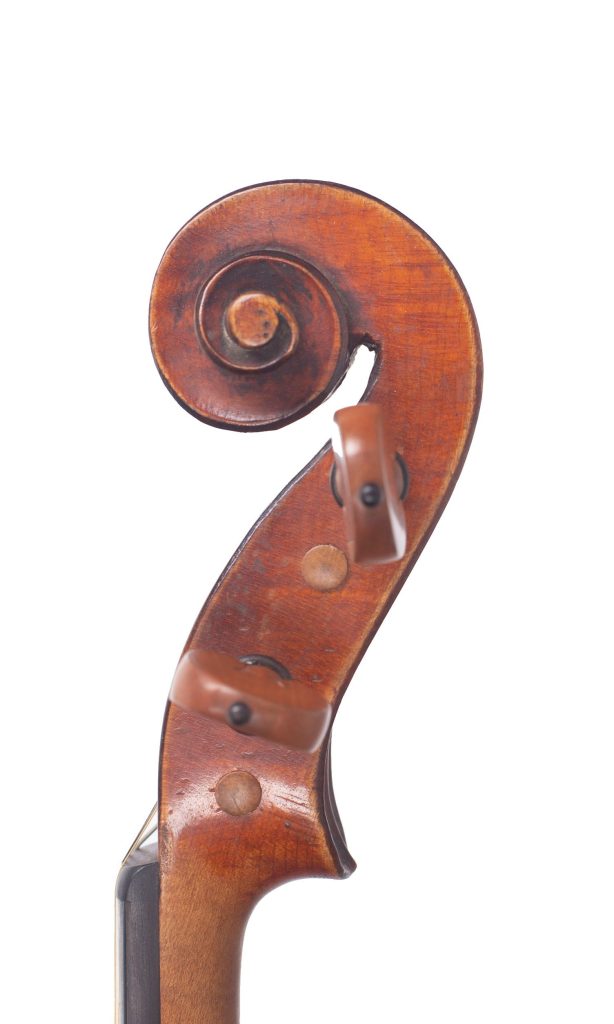 Violin, Workshop of Justin Derazey, Mirecourt, circa 1880 — scroll