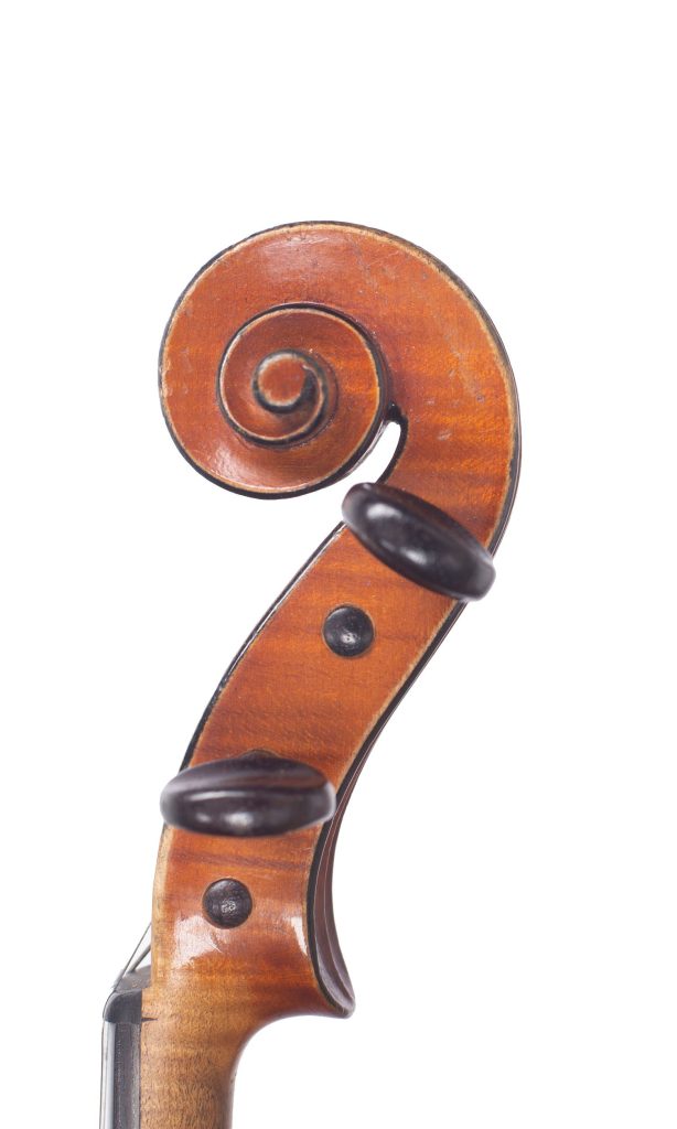Violin, Workshop of Charles Bailly, Mirecourt, 1922 — scroll