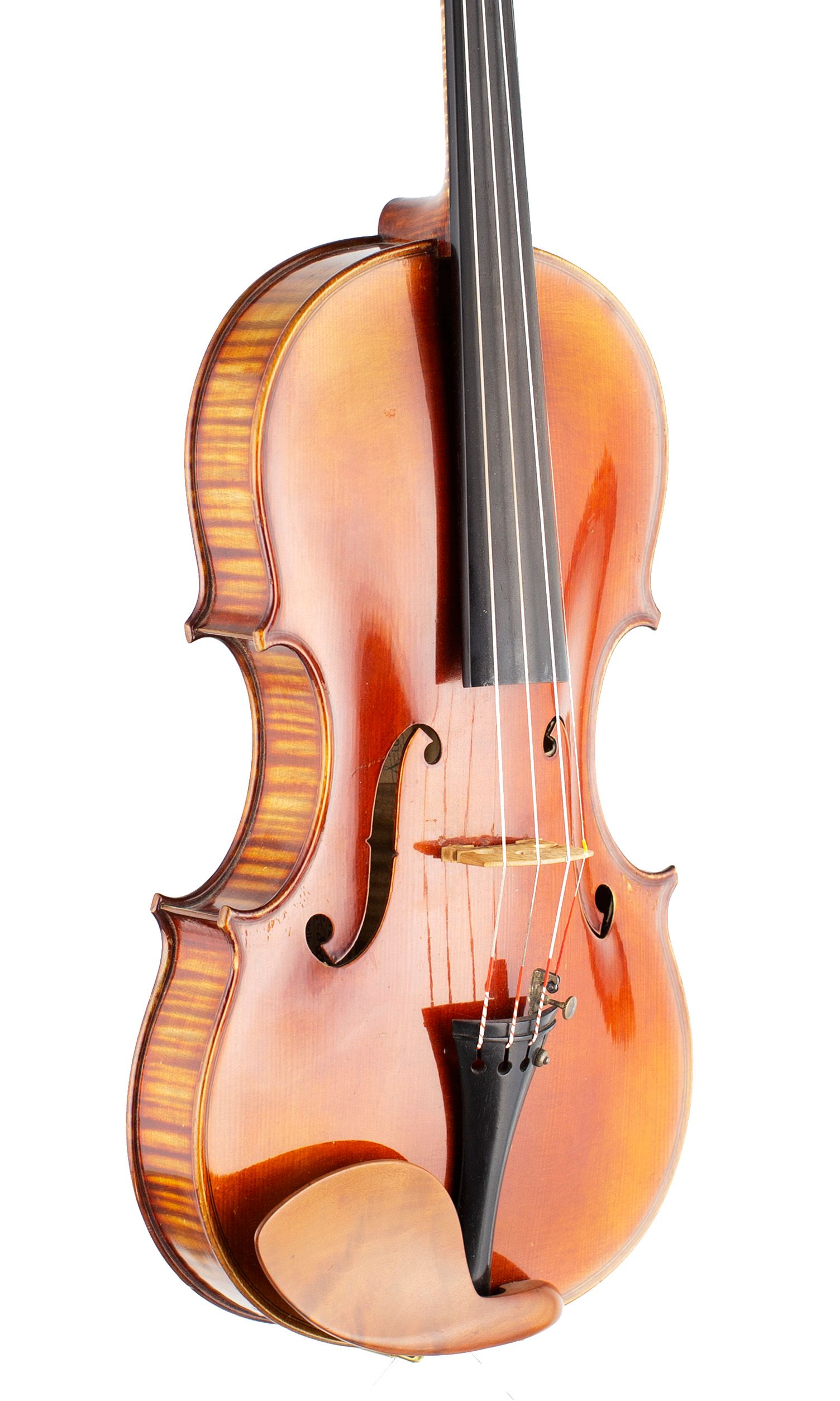 A violin by Charles Jean-Baptiste Collin-Mézin III, Mirecourt, 1941 — angled view, 40°