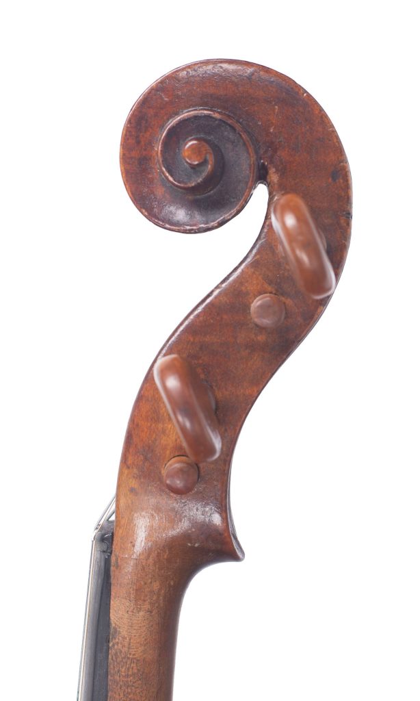 Violin by Thomas Perry, Dublin, 1773 — scroll