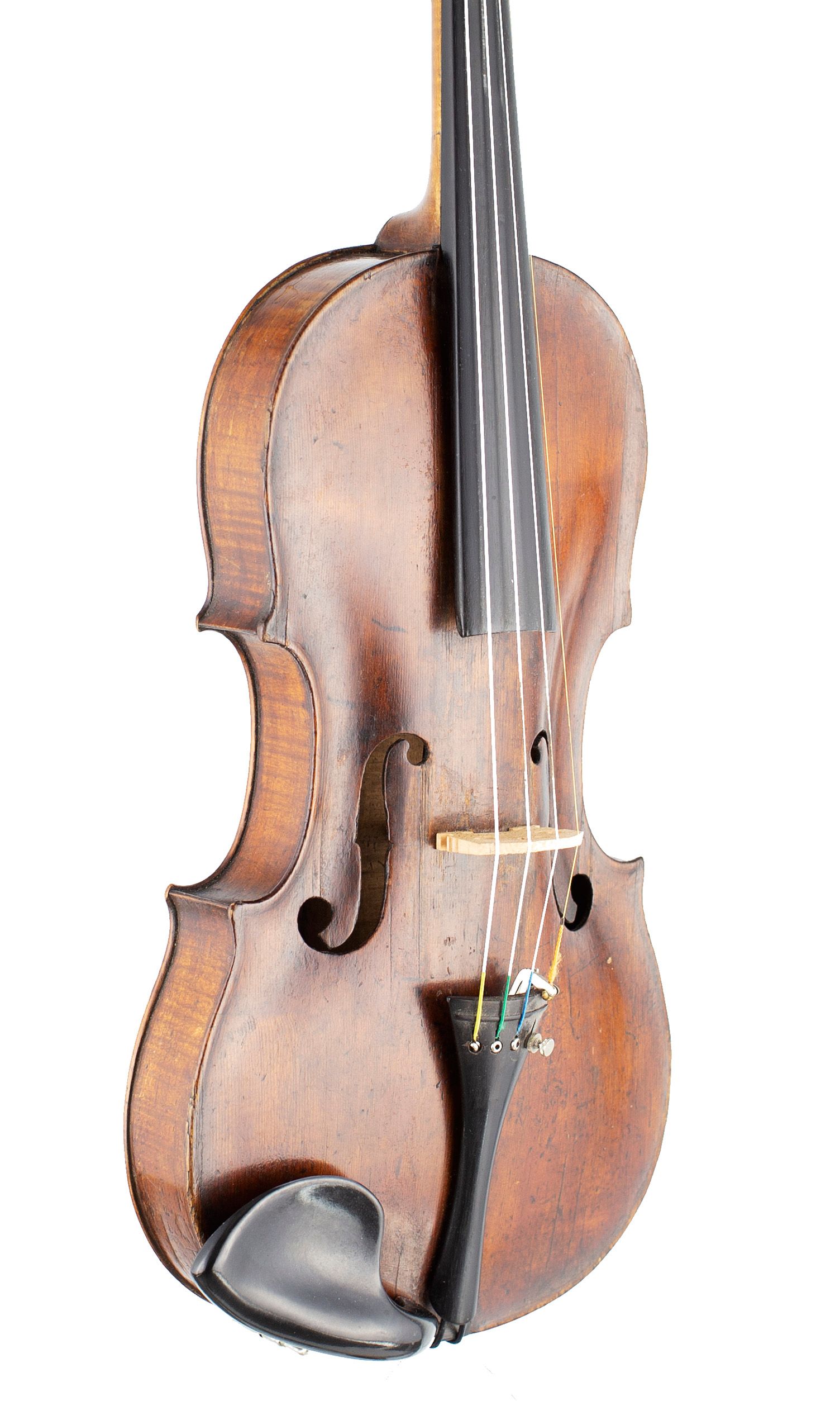 Violin by Thomas Perry, Dublin, 1773 — angled view, 40°