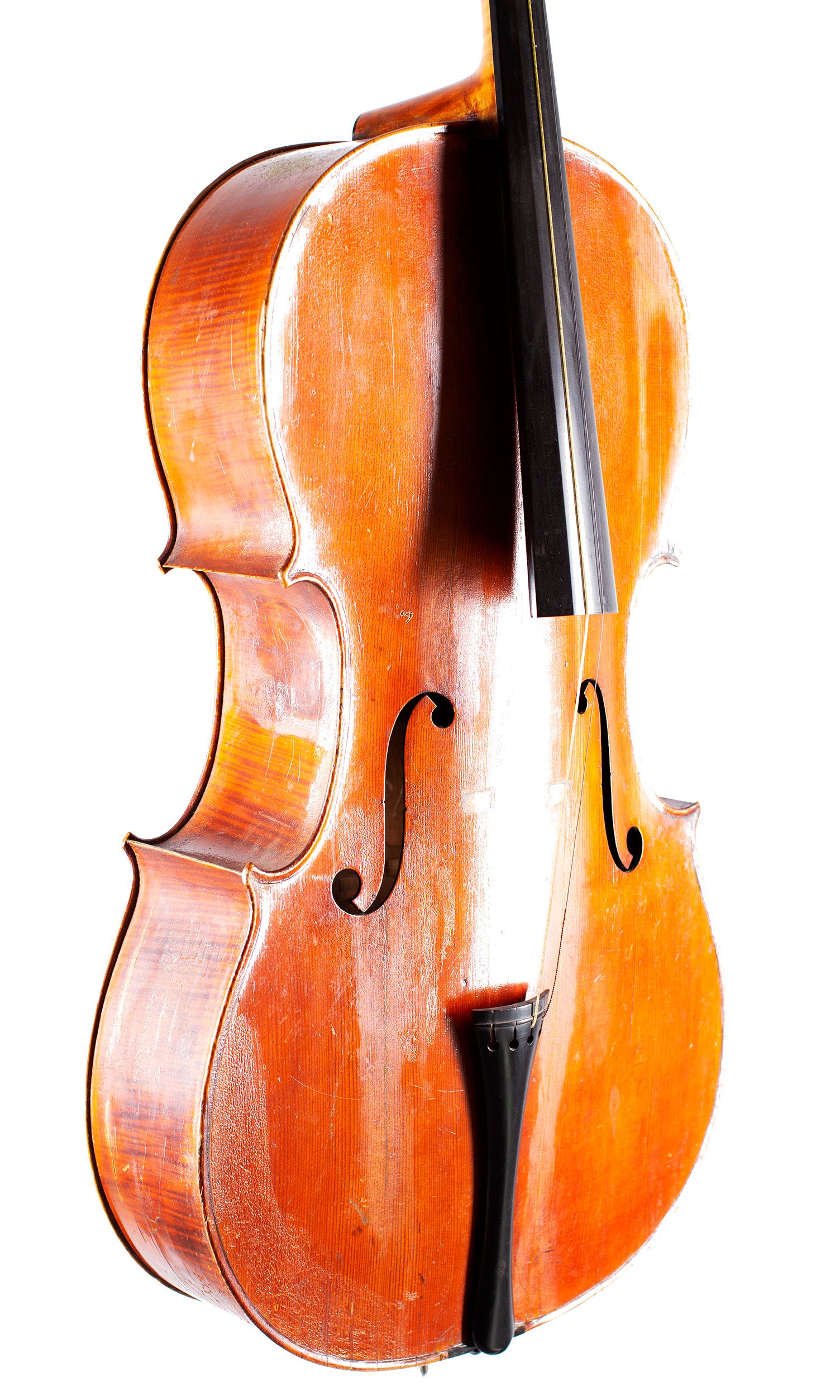 Cello by Thomas Kennedy, London, circa 1840 — angled view, 40°