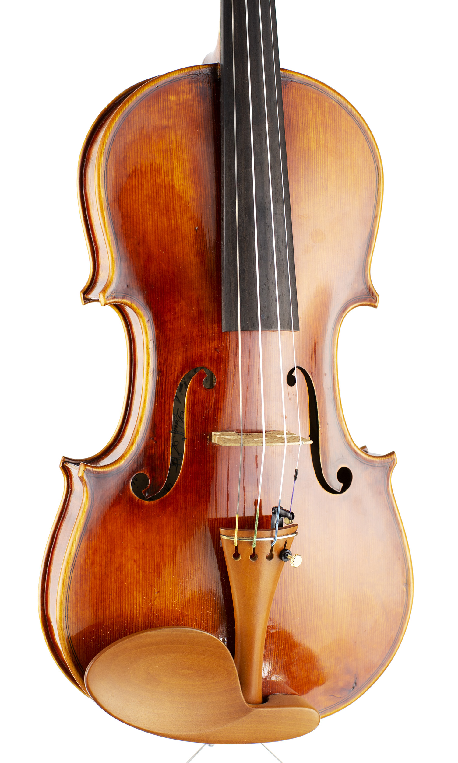 A violin by Dario Alejandro Forero Rojas, Cremona, 2006 — angled view, 20°