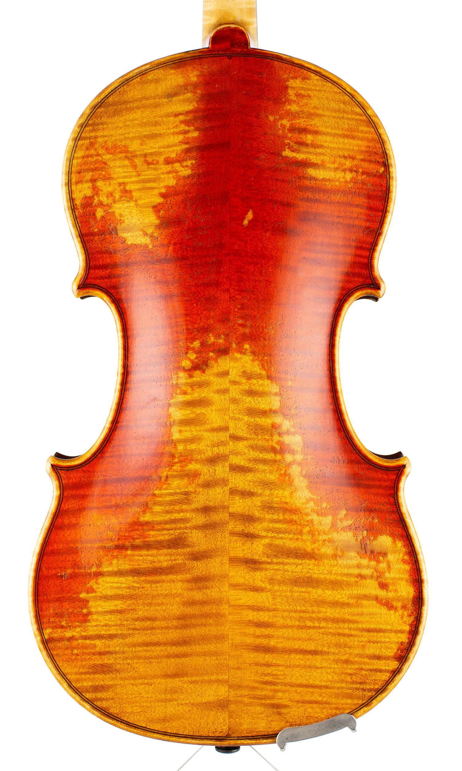 Violin by Ernst Reinhold Schmidt, Markneukirchen, circa 1920 — back