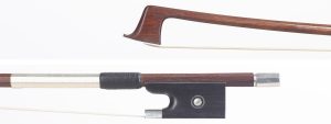 A silver-mounted viola bow by Andre Morizot, France, 1945 — head and frog