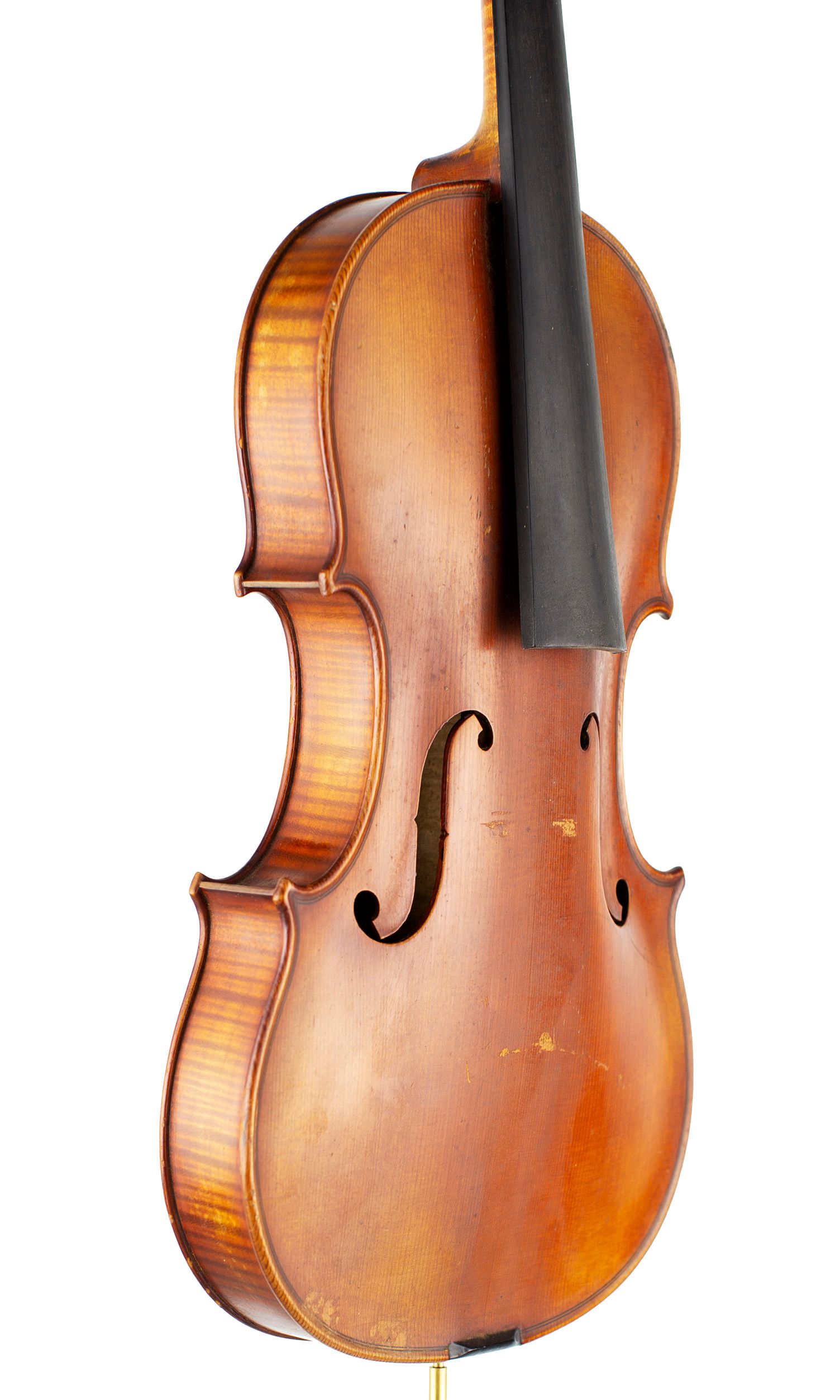 Violin, Workshop of Dieudonne, Mirecourt, 1937 — angled view, 50°