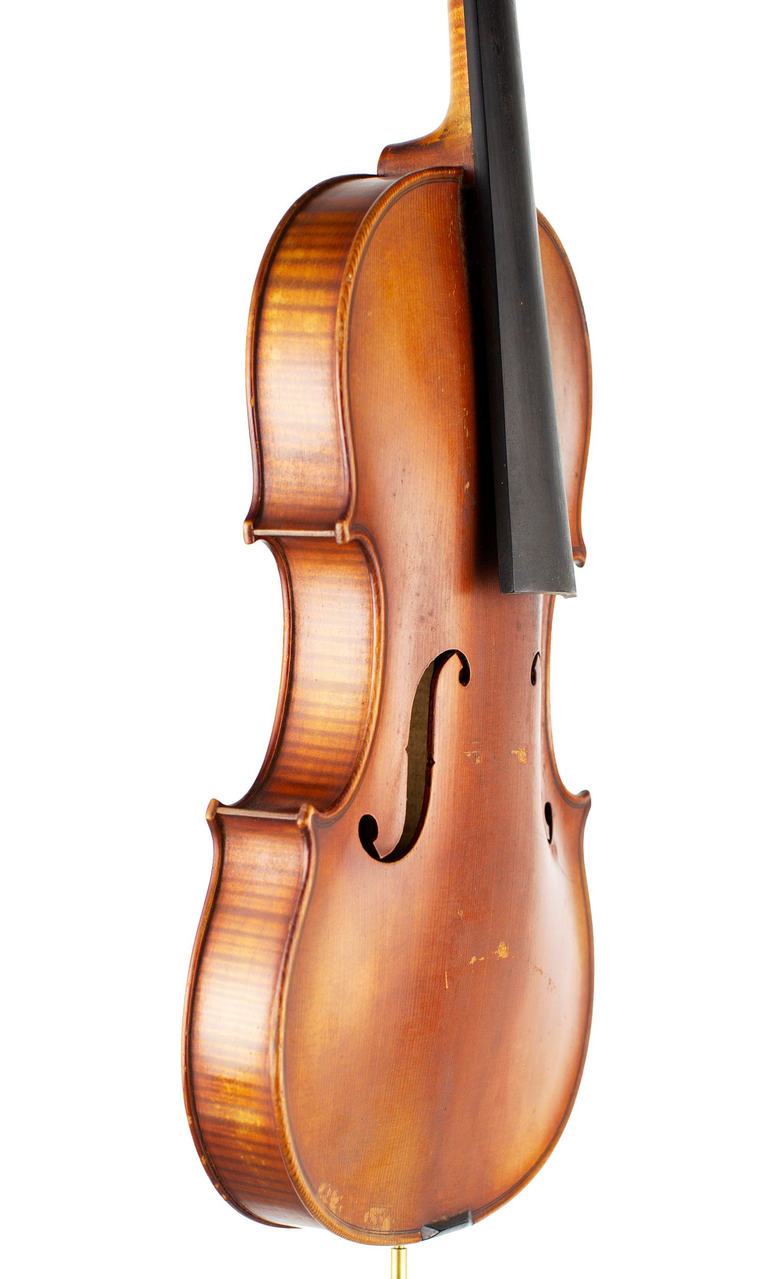 Violin, Workshop of Dieudonne, Mirecourt, 1937 — angled view, 60°