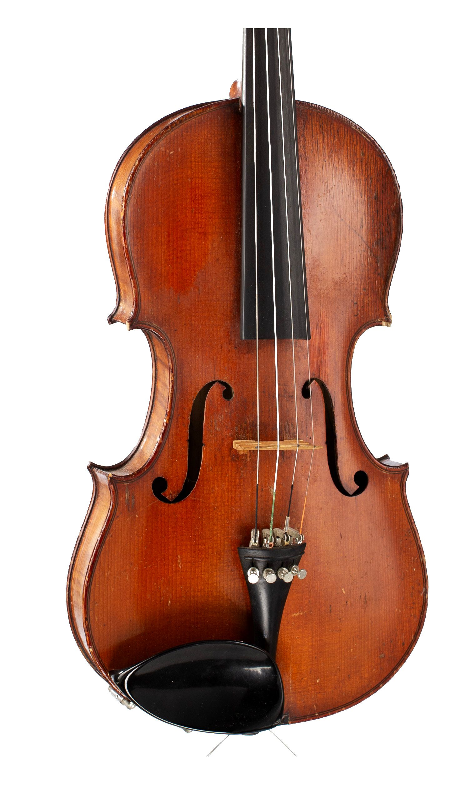 Violin, Workshop of Jérôme Thibouville-Lamy, Mirecourt, circa 1900 — angled view, 20°