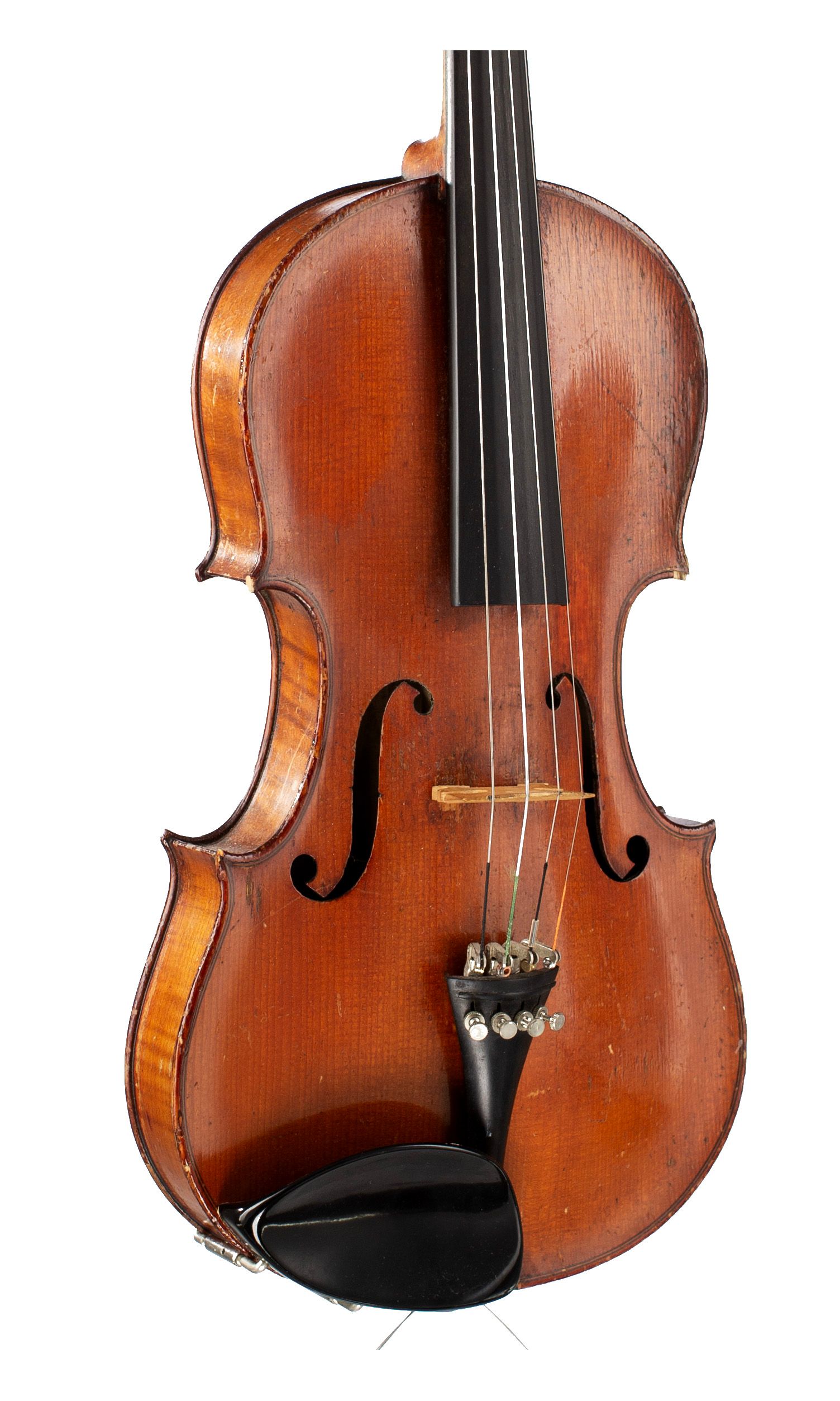 Violin, Workshop of Jérôme Thibouville-Lamy, Mirecourt, circa 1900 — angled view, 30°