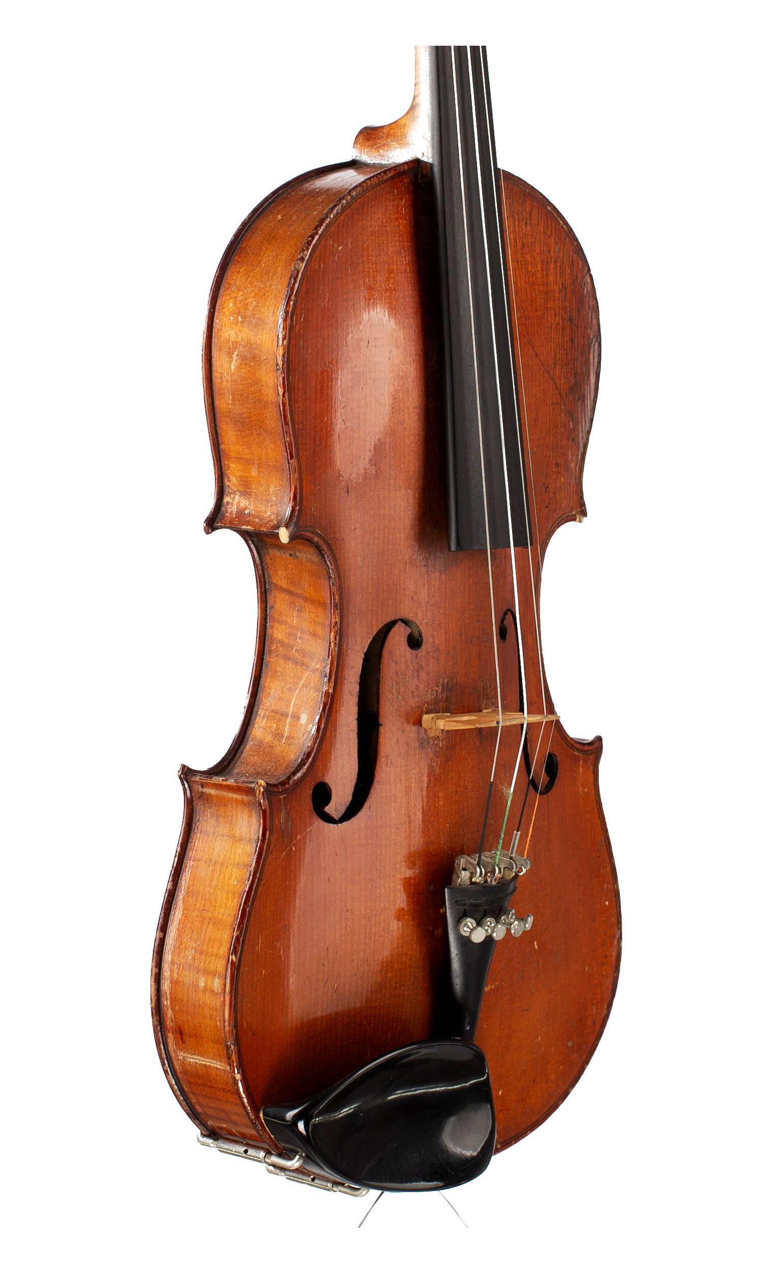 Violin, Workshop of Jérôme Thibouville-Lamy, Mirecourt, circa 1900 — angled view, 50°