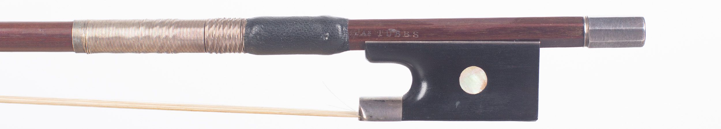 A silver-mounted violin bow by James Tubbs, London — frog