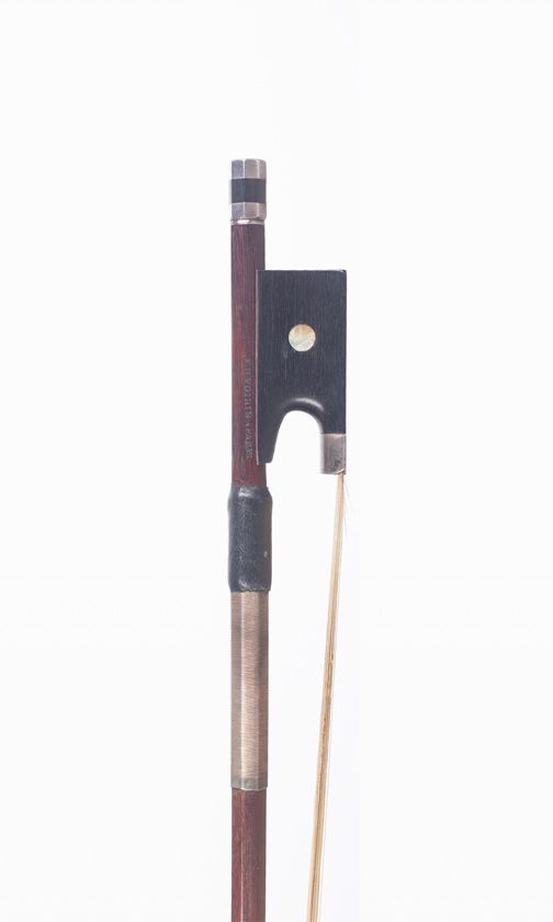 A silver-mounted violin bow by F. N. Voirin, Paris — frog detail
