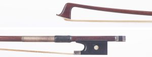 A silver-mounted violin bow by F. N. Voirin, Paris — head and frog