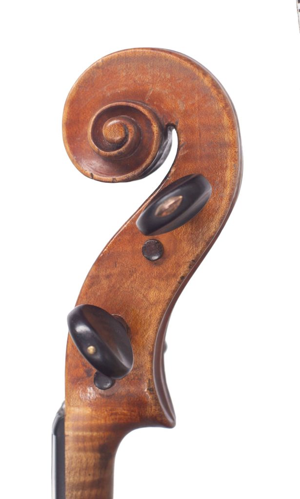 Violin by Gennaro Gagliano, Naples, circa 1760 — scroll