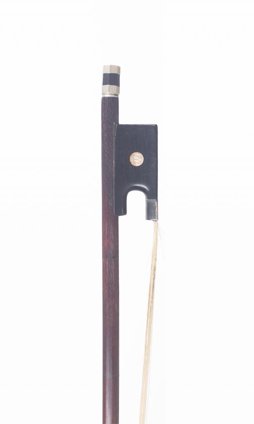 A silver-mounted violin bow by Nicolas Rémy Maire, Paris, circa 1860 — frog detail