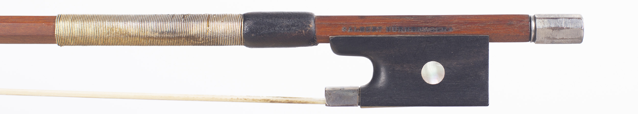 A silver-mounted violin bow by Albert Nürnberger — frog