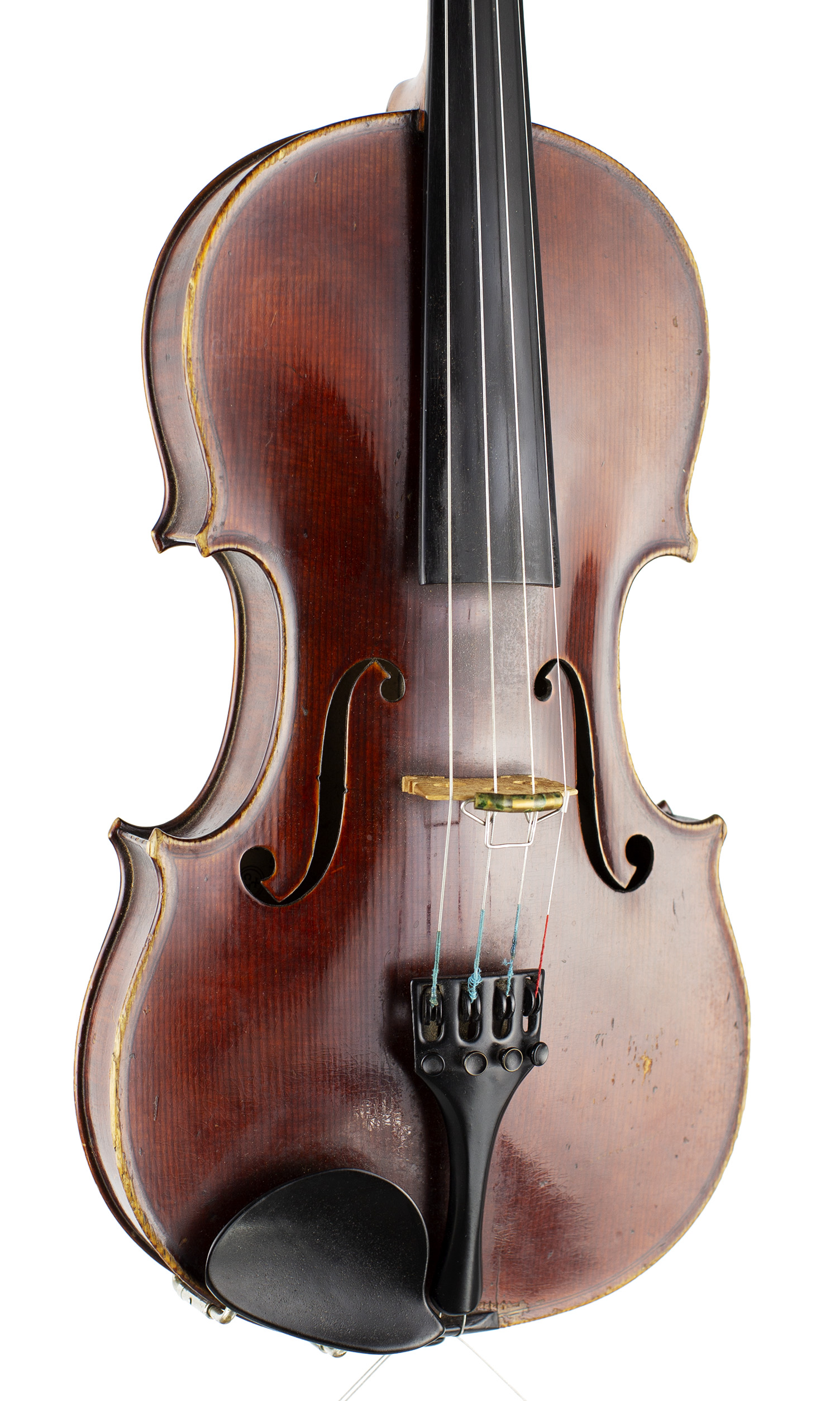 A violin by Charles Boullangier, London, 1884 — angled view, 20°