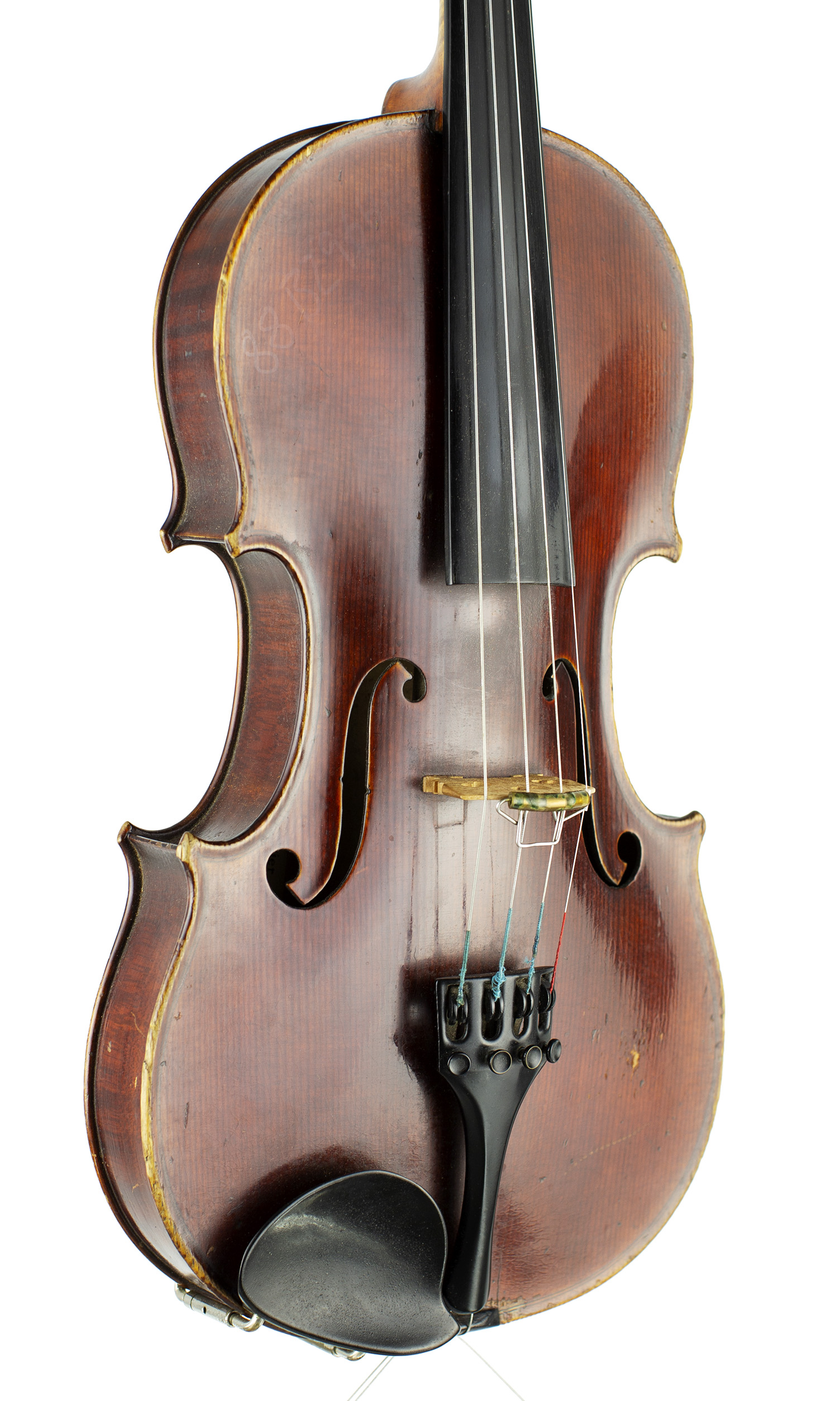 A violin by Charles Boullangier, London, 1884 — angled view, 30°