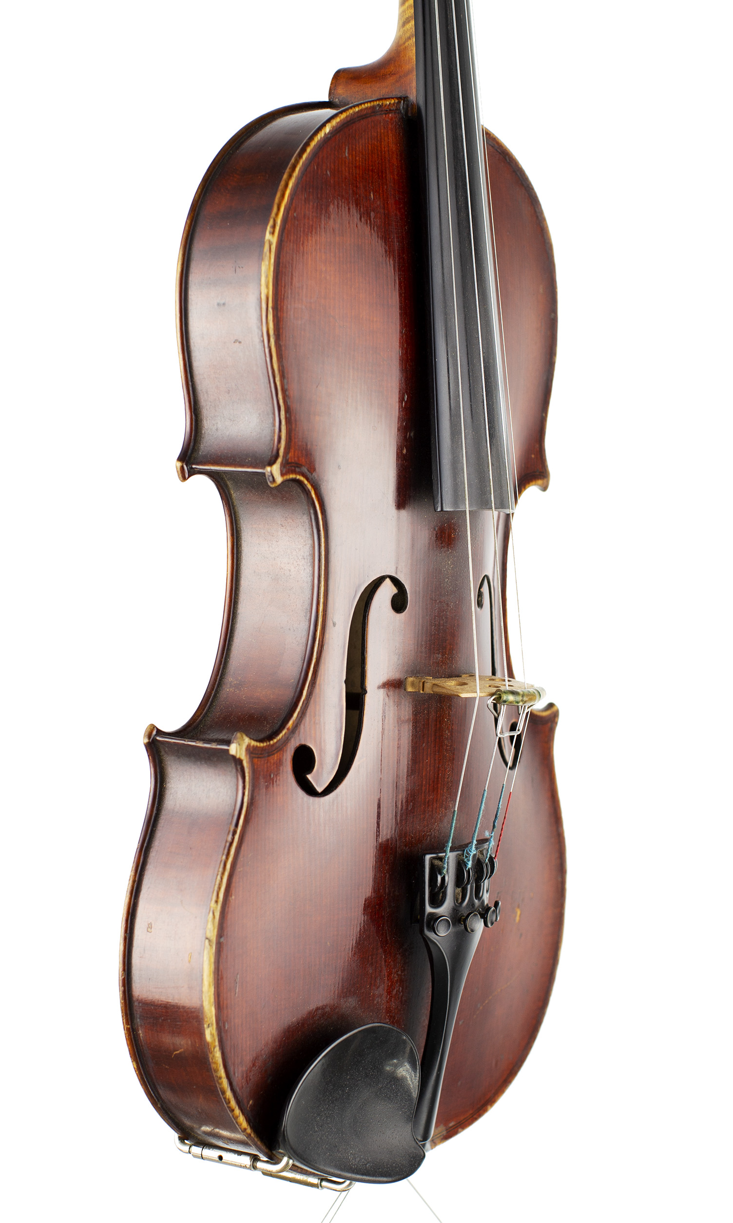 A violin by Charles Boullangier, London, 1884 — angled view, 50°