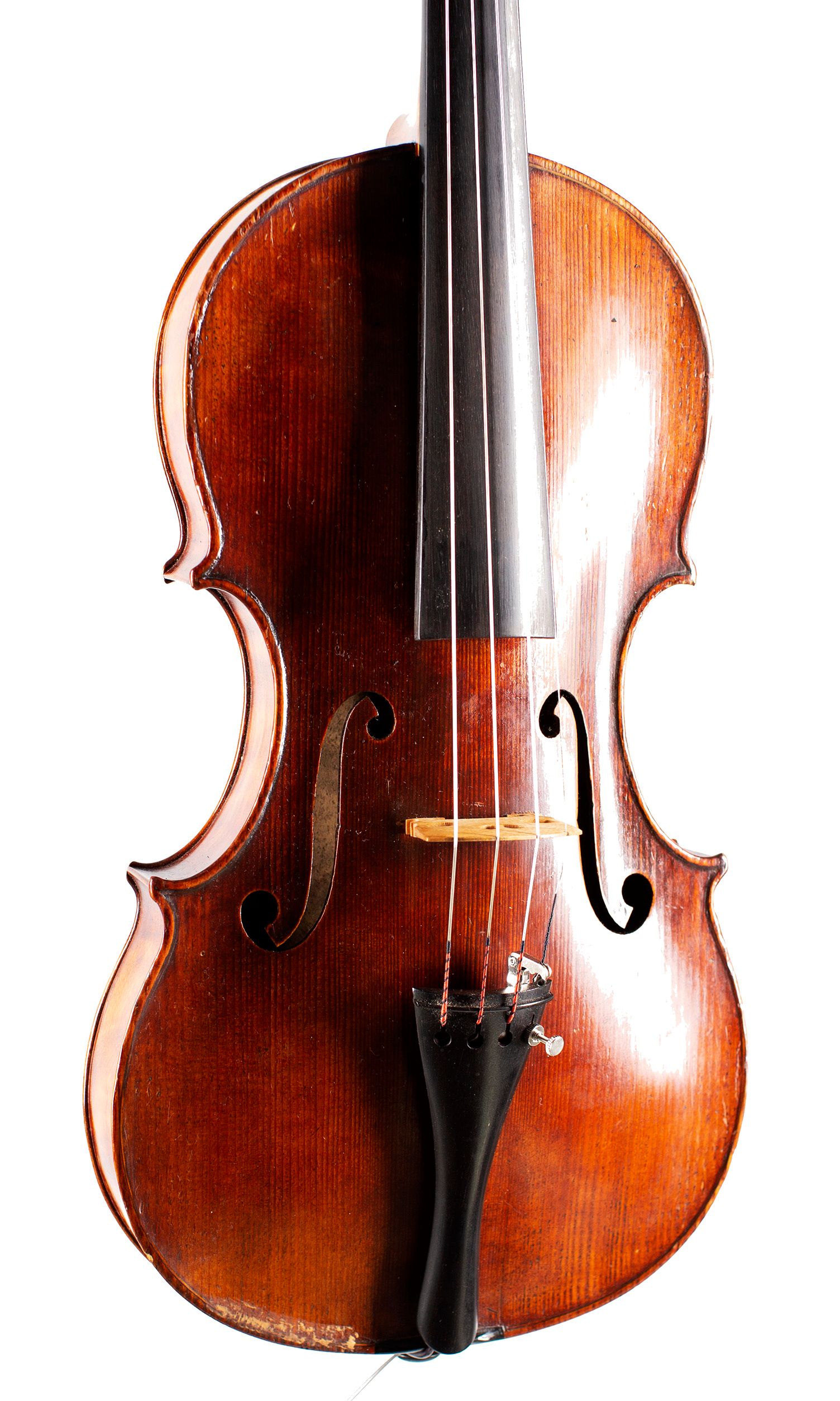 Violin by Ferruccio Varagnolo, Milan, circa 1895 — angled view, 20°