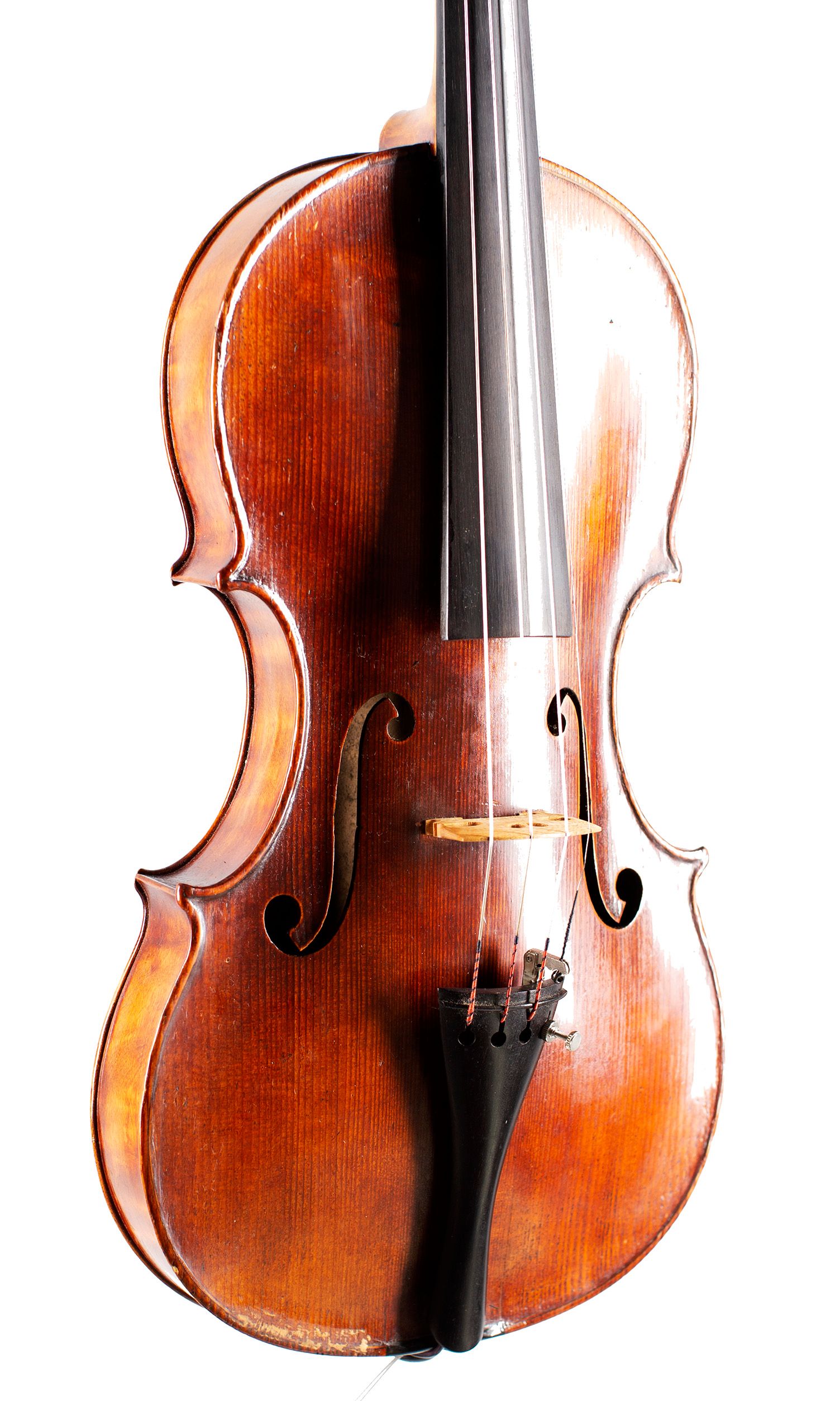 Violin by Ferruccio Varagnolo, Milan, circa 1895 — angled view, 30°