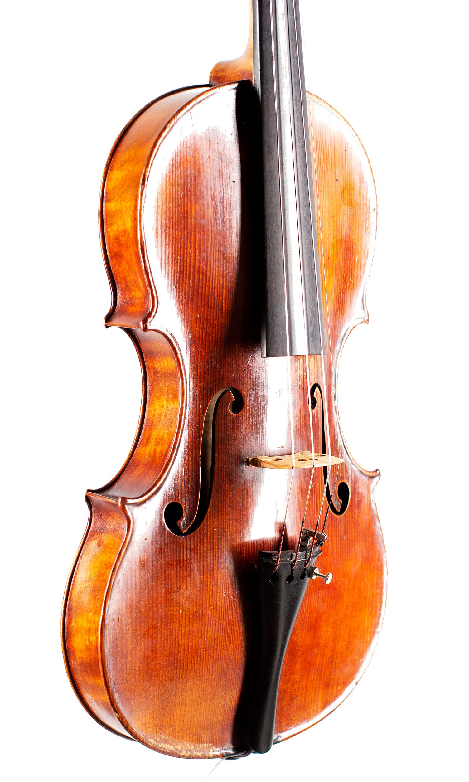 Violin by Ferruccio Varagnolo, Milan, circa 1895 — angled view, 40°
