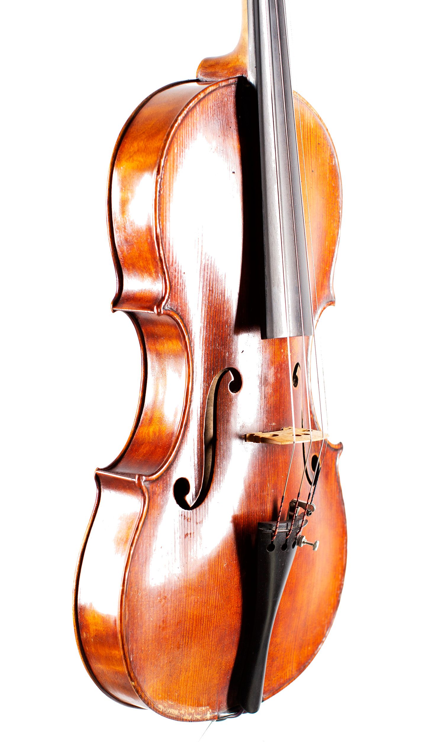 Violin by Ferruccio Varagnolo, Milan, circa 1895 — angled view, 50°