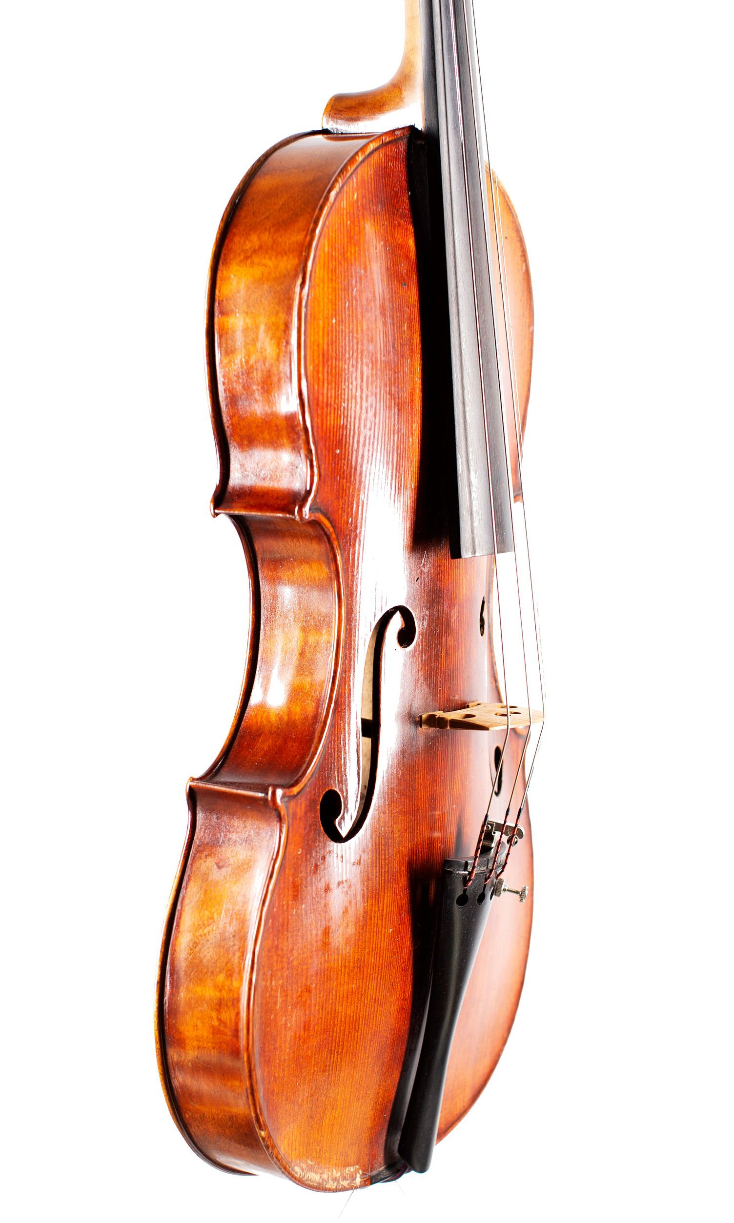 Violin by Ferruccio Varagnolo, Milan, circa 1895 — angled view, 60°
