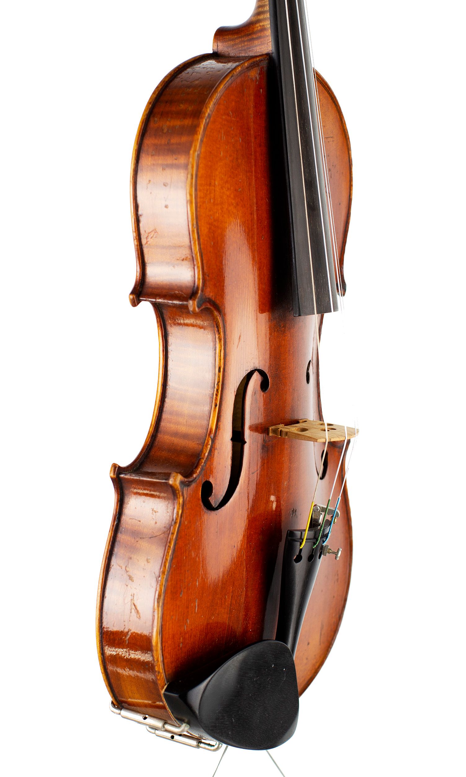 Violin, Workshop of Jules Grandjon, Mirecourt, circa 1880 — angled view, 60°