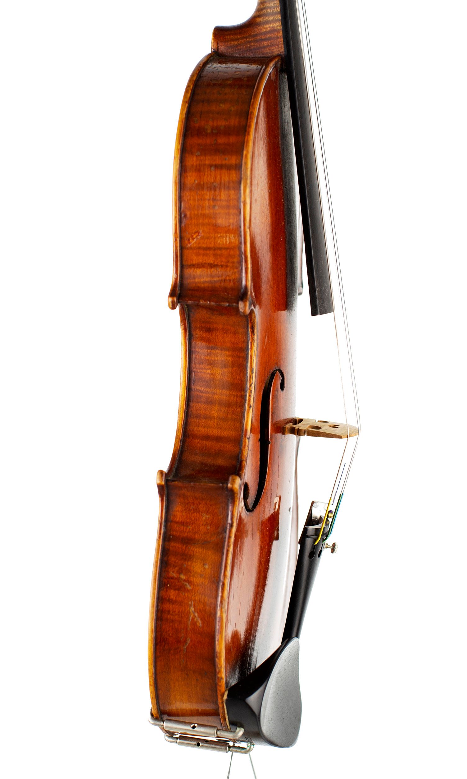 Violin, Workshop of Jules Grandjon, Mirecourt, circa 1880 — angled view, 80°