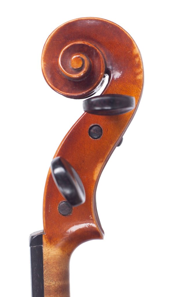 Violin, Workshop of Dieudonne, Mirecourt, 1929 — scroll