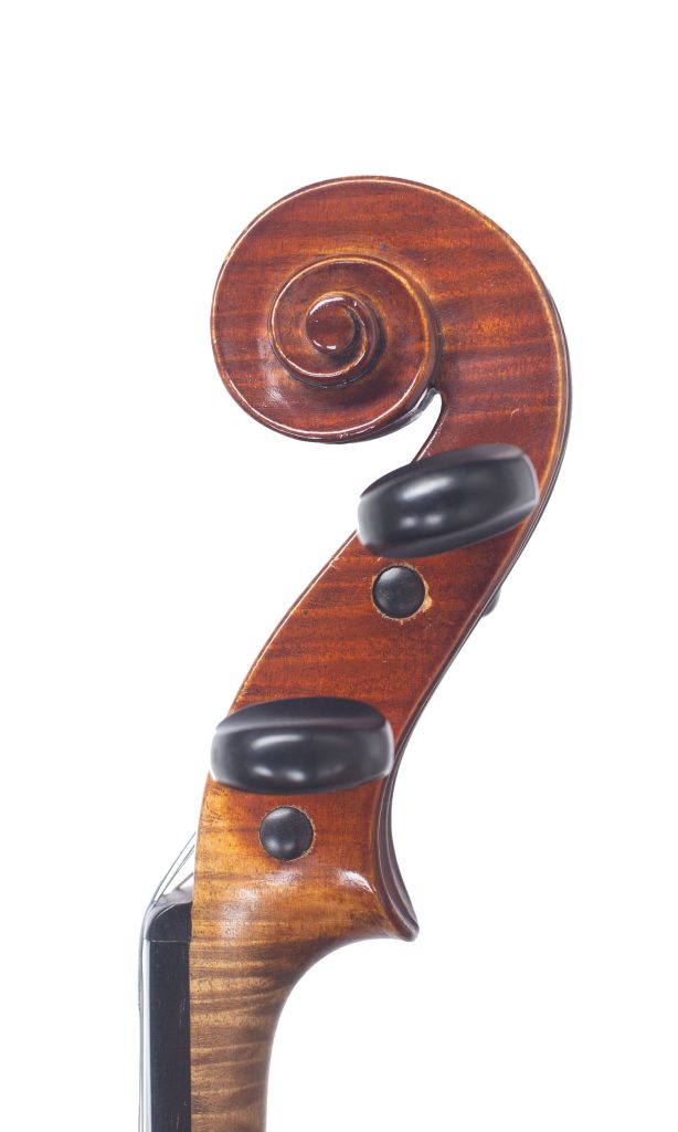 Violin by Jeffery James Gilbert, Peterborough, 1890 — scroll