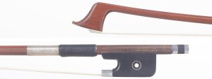 A silver-mounted cello bow by Alfons Riedl, Bubenreuth — head and frog