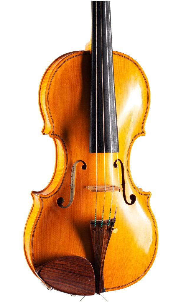 A violin by John Standen, Inverness, 2015 — angled view, 20°