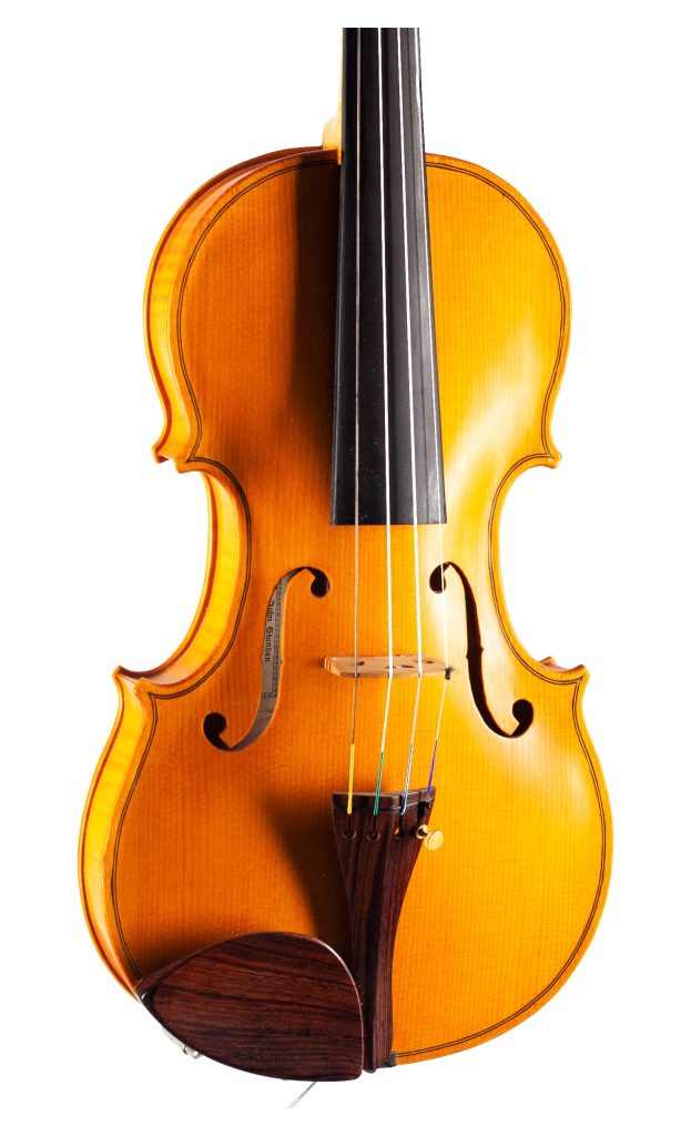 A violin by John Standen, Inverness, 2011 — angled view, 20°