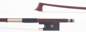 A silver-mounted viola bow by Conrad Gotz, Germany — head and frog